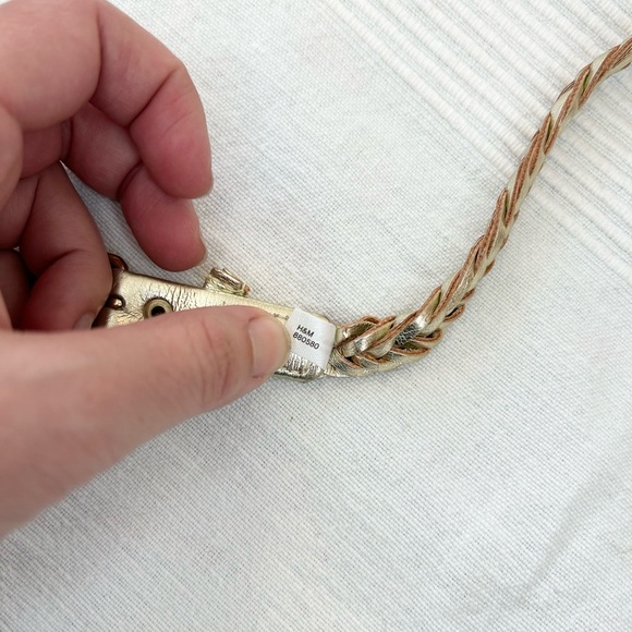 H&M Metallic Gold Braided Women's Belt - Picture 4 of 7